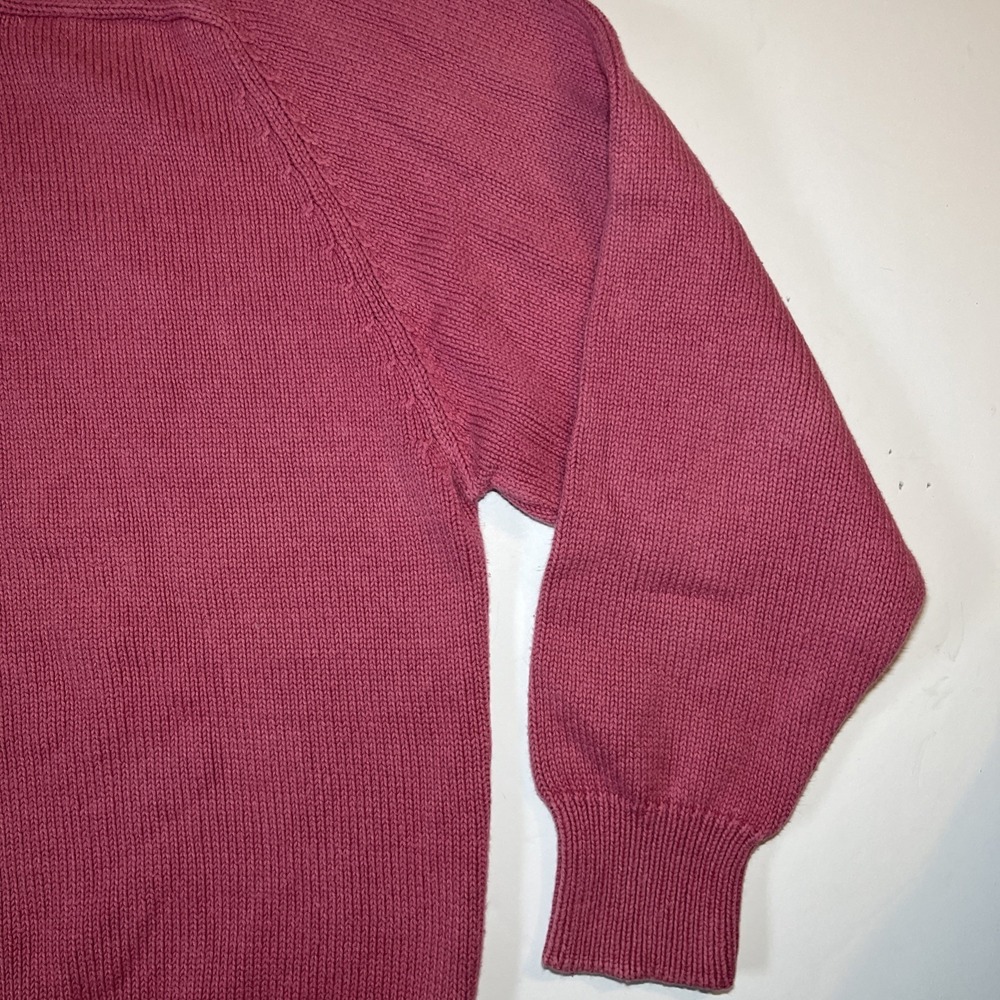 Eddie Bauer Men's XL VTG Tag Chunky Knit Crewneck Sweatshirt Mauve - Picture 5 of 11